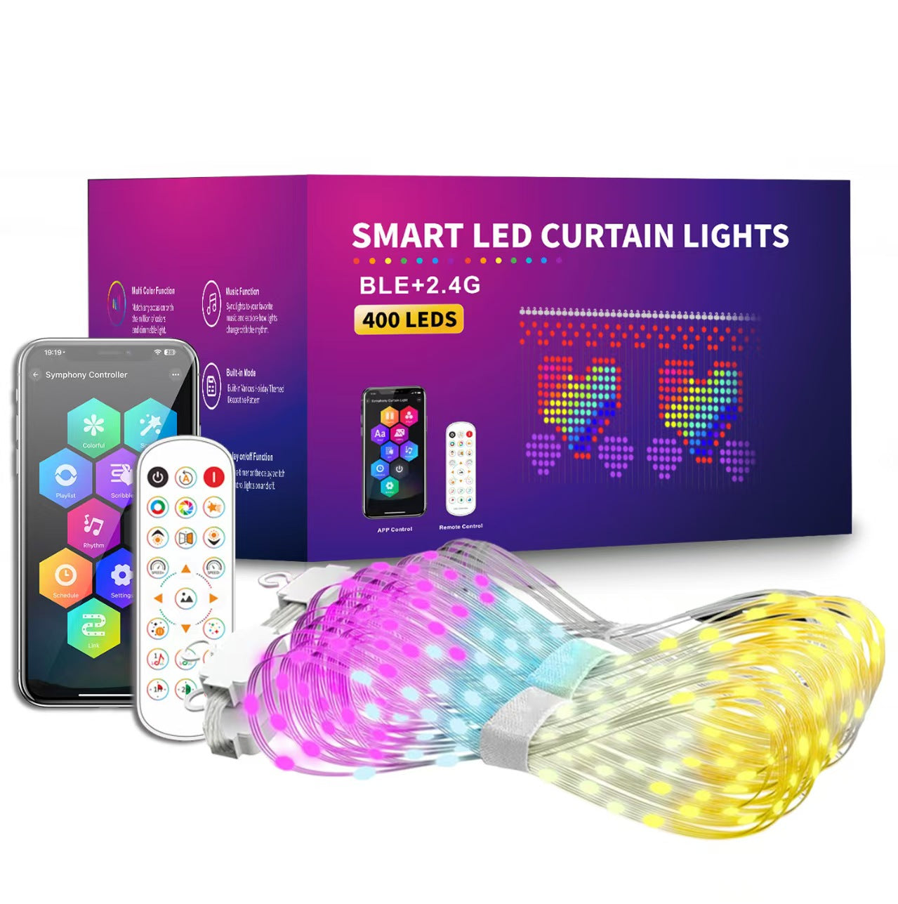 Cortina de Luces LED SMART RGB 400 Luces 3x3m con APP